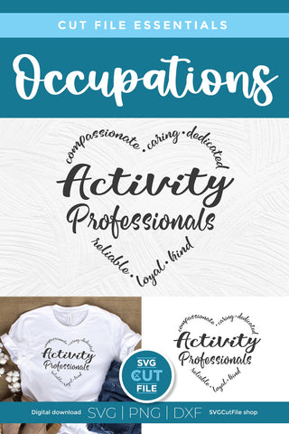 Activity Professionals svg, Activity Director svg SVG SVG Cut File 