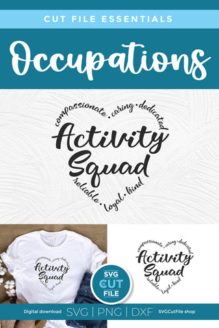 Activity Squad SVG with heart SVG SVG Cut File 
