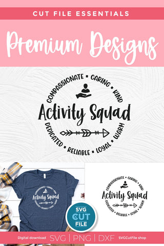 Activity Squad SVG with round circle words SVG SVG Cut File 