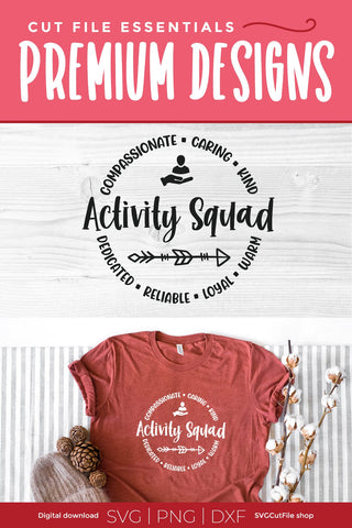 Activity Squad SVG with round circle words SVG SVG Cut File 