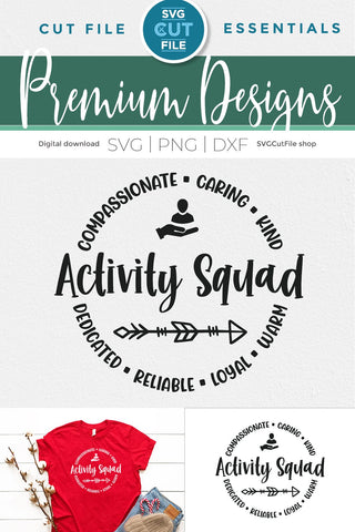 Activity Squad SVG with round circle words SVG SVG Cut File 