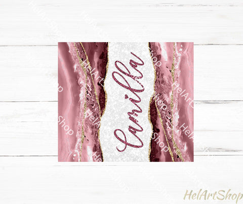 Add Your Name Tumbler PNG | Agate Sublimation Tumbler Sublimation _HelArtShop_ 