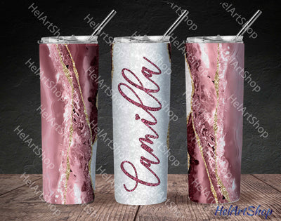 Add Your Name Tumbler PNG | Agate Sublimation Tumbler Sublimation _HelArtShop_ 