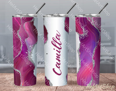 Add Your Name Tumbler PNG, Purple Agate Tumbler PNG Sublimation _HelArtShop_ 