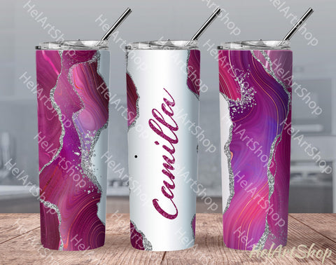 Add Your Name Tumbler PNG, Purple Agate Tumbler PNG Sublimation _HelArtShop_ 
