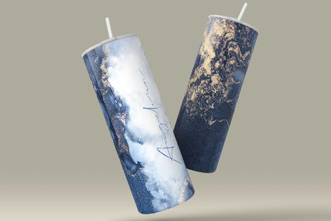 Add Your Own Name, Marble Floral Gold Tumbler, Skinny Tumbler 20 oz Design Wrap PNG, Seamless Sublimation Design, Skinny Travel Tumbler Sublimation Syre Digital Creations 