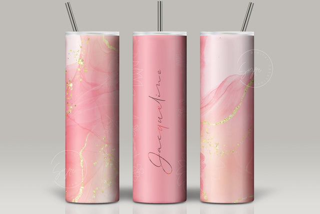 Add Your Own Name, Marble Floral Gold Tumbler, Skinny Tumbler 20 oz Design Wrap PNG, Seamless Sublimation Design, Skinny Travel Tumbler Sublimation Syre Digital Creations 