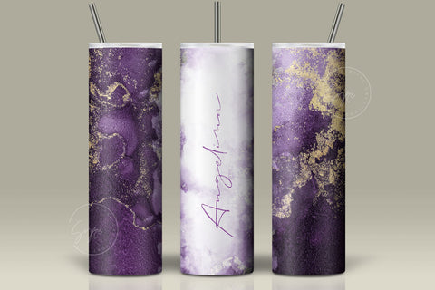 Add Your Own Name, Marble Floral Gold Tumbler, Skinny Tumbler 20 oz Design Wrap PNG, Seamless Sublimation Design, Skinny Travel Tumbler Sublimation Syre Digital Creations 