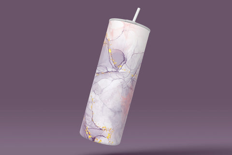 Add Your Own Name Marble Floral Gold Tumbler, Skinny Tumbler 20 oz Design Wrap PNG, Seamless Sublimation Design, Skinny Travel Tumbler Sublimation Syre Digital Creations 