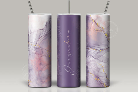 Add Your Own Name Marble Floral Gold Tumbler, Skinny Tumbler 20 oz Design Wrap PNG, Seamless Sublimation Design, Skinny Travel Tumbler Sublimation Syre Digital Creations 