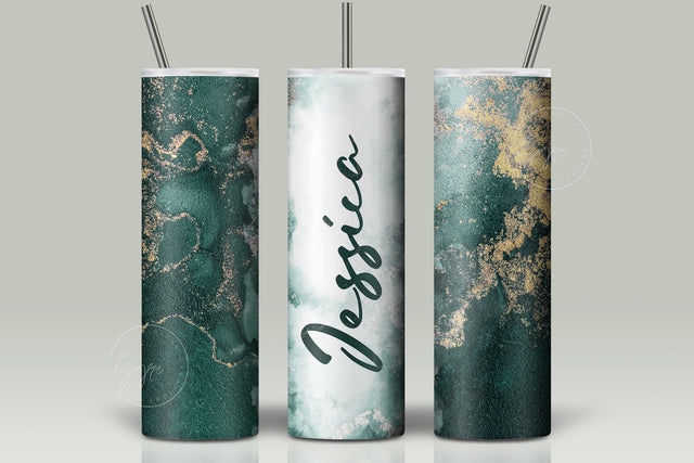 Add Your Own Name, Marble Gold Tumbler, Skinny Tumbler 20 oz Design Wrap PNG, Seamless Sublimation Design, Skinny Travel Tumbler Sublimation Syre Digital Creations 