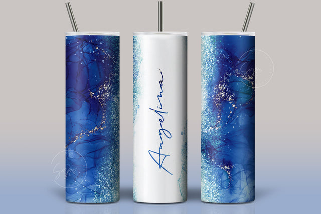 Add Your Own Name, Marble Gold Tumbler, Skinny Tumbler 20 oz Design Wrap PNG, Seamless Sublimation Design, Skinny Travel Tumbler Sublimation Syre Digital Creations 