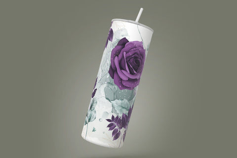 Add Your Own Name Tumbler, Skinny Tumbler 20 oz Design Wrap, Purple Gold Floral, Seamless Sublimation Design PNG, Skinny Travel TumblerCalculate profit Sublimation Syre Digital Creations 
