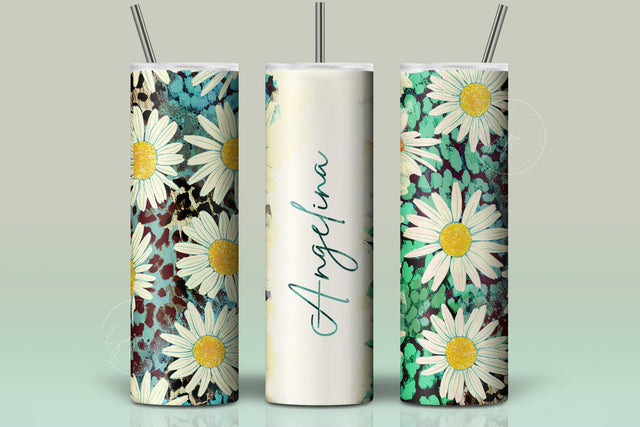 Add Your Own Name Tumbler, Skinny Tumbler 20oz Design Wrap, Sunflower Tumbler Design, Seamless Sublimation Design PNG, Skinny Travel Tumbler Sublimation Syre Digital Creations 