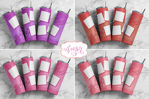 Add your own photos tumbler wrap template for sublimation Sublimation Amorclipart 