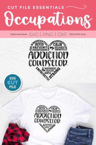 Addiction Counselor SVG Subway Art heart SVG SVG Cut File 