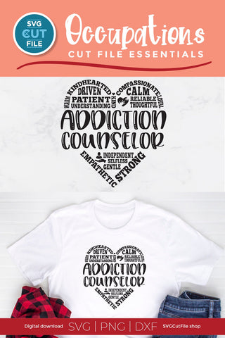 Addiction Counselor SVG Subway Art heart SVG SVG Cut File 