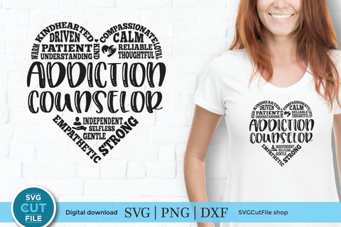 Addiction Counselor SVG Subway Art heart SVG SVG Cut File 