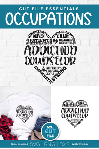 Addiction Counselor SVG Subway Art heart SVG SVG Cut File 