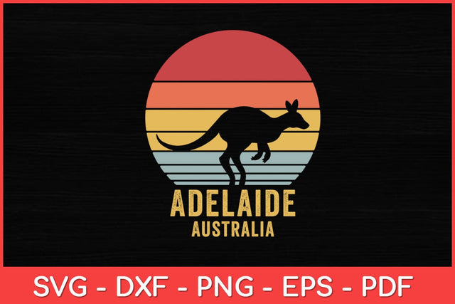 Adelaide Retro City Australia Vintage Kangaroo Svg Design SVG artprintfile 