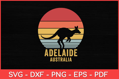 Adelaide Retro City Australia Vintage Kangaroo Svg Design SVG artprintfile 