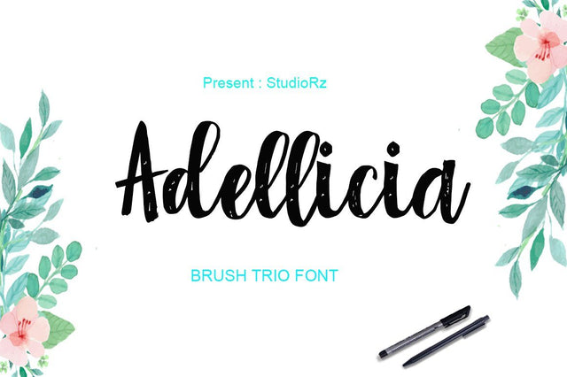 Adellicia Trio Font Script Font StudioRZ