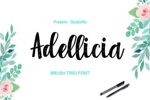 Adellicia Trio Font Script Font StudioRZ 