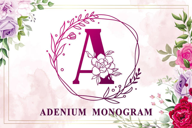 Adenium Monogram Font Mozarella 