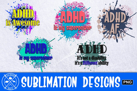 ADHD Awareness support Sublimation Bundle Sublimation Last Frontier Design Co. 
