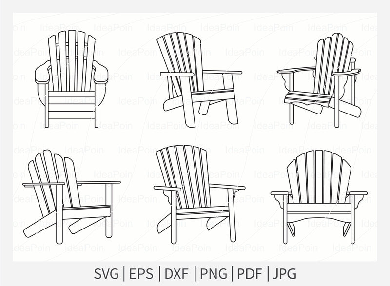 Simple Chair Svg Adirondack Chair svg, Beach Chair svg, mountain chair, adirondack chair ...