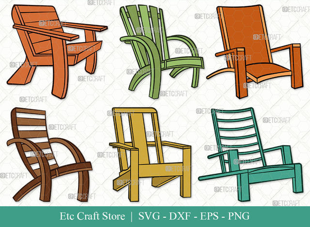 Adirondack Chair SVG, Chair Clipart, Chair Svg, Beach Chair Svg, Lounge Chair Svg, Muskoka Chair Svg, Porch Chair Svg, Lake Chair Svg, Adirondack Chair Bundle SVG ETC Craft 