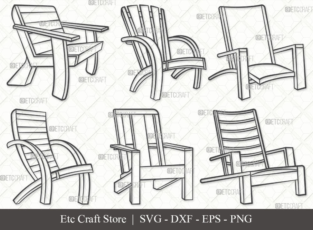 Adirondack Chair SVG, Chair Outline, Chair Svg, Beach Chair Svg, Lounge ...