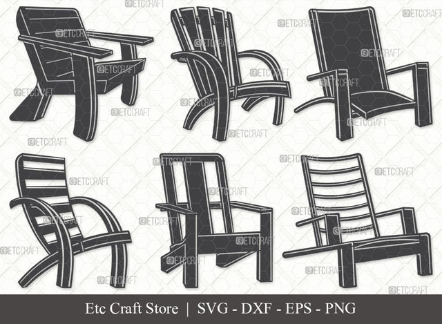Adirondack Chair SVG, Chair Silhouette, Chair Svg, Beach Chair Svg, Lounge Chair Svg, Muskoka Chair Svg, Porch Chair Svg, Lake Chair Svg, Adirondack Chair Bundle SVG ETC Craft 