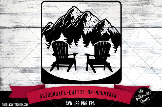 Adirondack chairs on mountain SVG -Vector Art Commercial & Personal Use- Cricut,Silhouette,Cameo,Vinyl Cut SVG Loveleen Kaur 