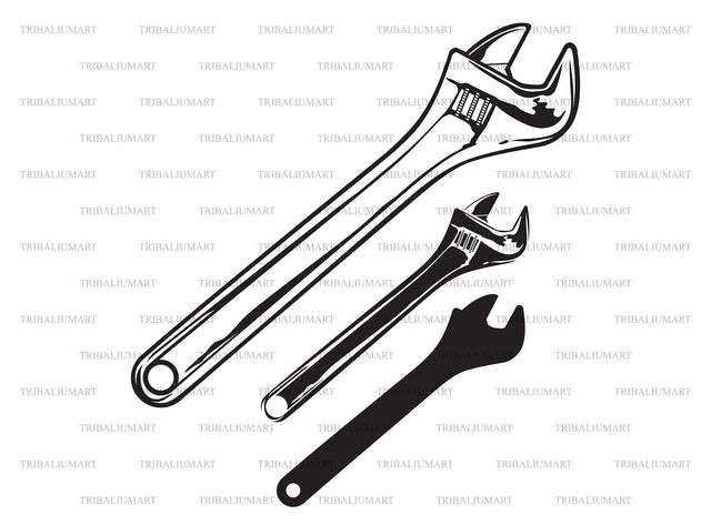 Adjustable wrench SVG TribaliumArtSF 