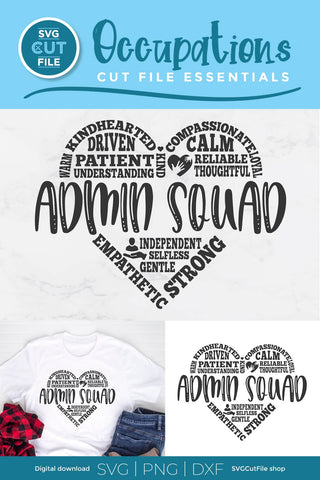 Admin squad svg with subway art heart SVG SVG Cut File 