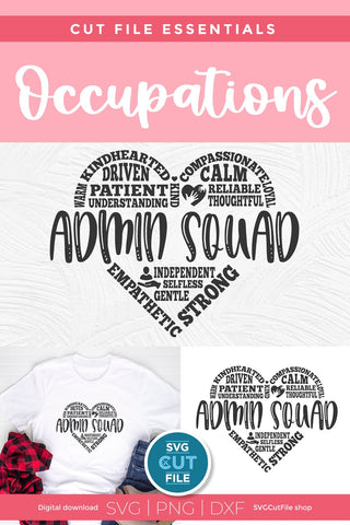 Admin squad svg with subway art heart SVG SVG Cut File 