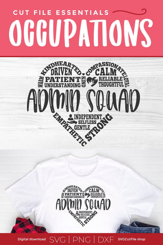 Admin squad svg with subway art heart SVG SVG Cut File 