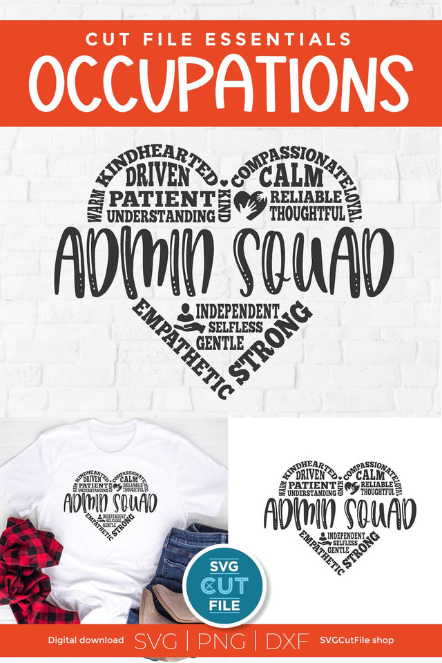 Admin squad svg with subway art heart SVG SVG Cut File 