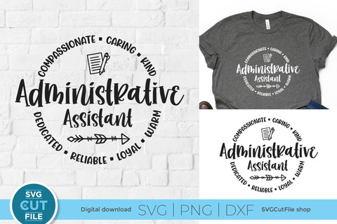 Administrative assistant svg - an admin round circle svg for men or women SVG SVG Cut File 