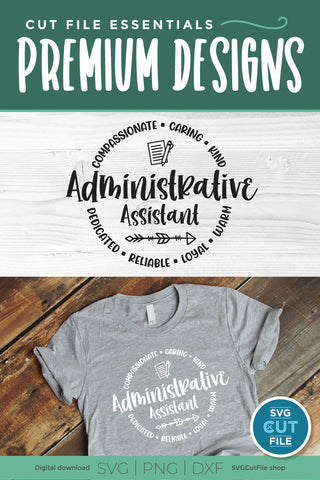 Administrative assistant svg - an admin round circle svg for men or women SVG SVG Cut File 