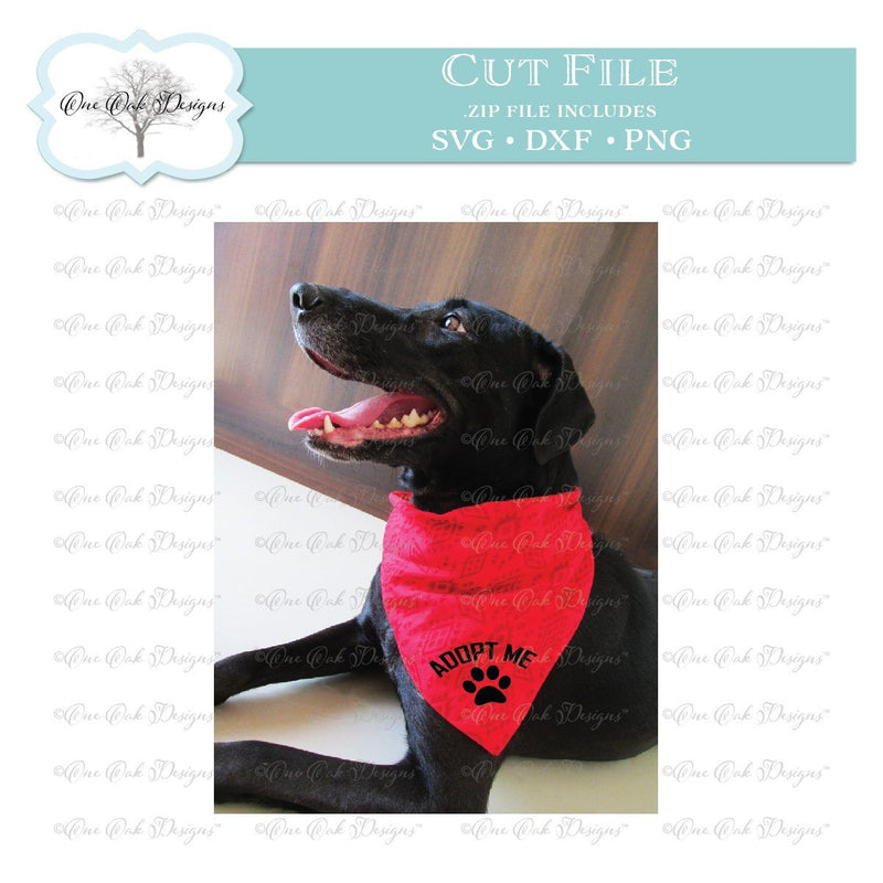 Adopt Me with Paw Print Cut File SVG One Oak Designs 