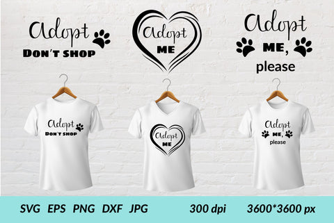 Adopt SVG. Adoption SVG. Pet Quotes. Pets Vector SVG Olga Terlyanskaya 