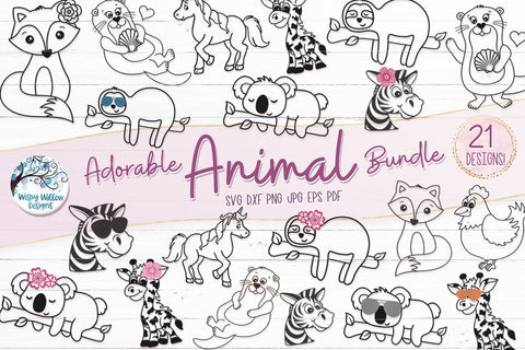 Adorable Animal SVG Bundle SVG Wispy Willow Designs 