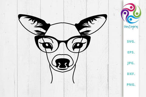 Adorable Deer With Glasses Svg File SVG Sintegra 