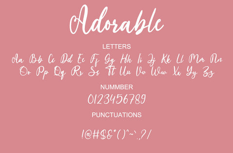 Adorable - Handwritten font Font Yuby 
