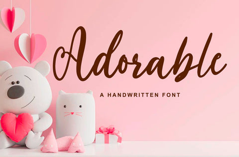 Adorable - Handwritten font Font Yuby 