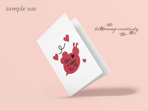 Adorable Layered Valentines SVG, Bee Mine svg, Bee svg, Valentines svg die cut files and png, eps, dxf SVG Alexis Glenn 