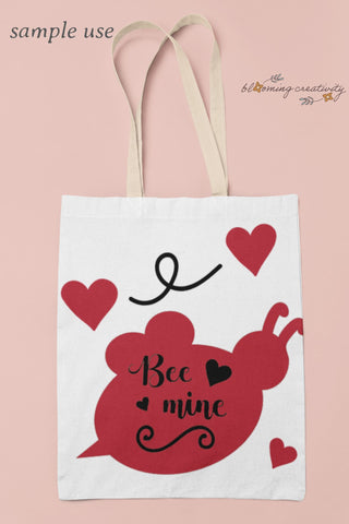 Adorable Layered Valentines SVG, Bee Mine svg, Bee svg, Valentines svg die cut files and png, eps, dxf SVG Alexis Glenn 