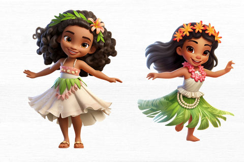 Adorable Little Hula Girl Clipart Sublimation Regulrcrative 